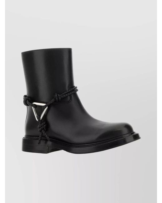 Bottega Veneta Black Leather James Ankle Boots