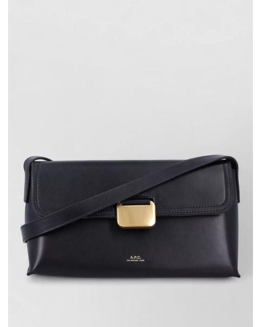 A.P.C. Blue Small Leather Clutch Bag