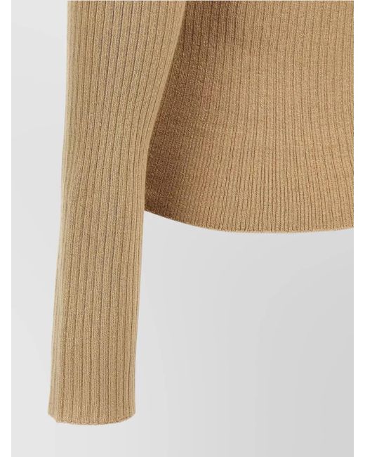 Max Mara Natural Silk Cashmere V-Neck Long-Sleeve Sweater