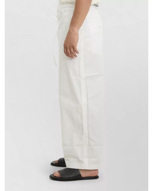Jacquemus White Poplin Wide Leg Mid Waist Shorts for men