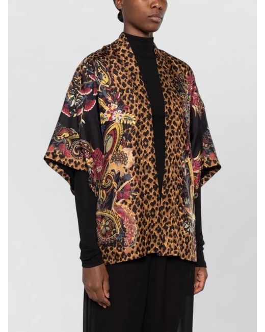 Etro Multicolor Silk Jacket Floral Leopard Paisley Print
