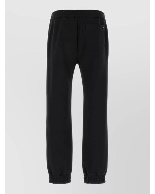 Valentino Garavani Black Jersey Joggers Elastic Waistband Cuffed Hem for men