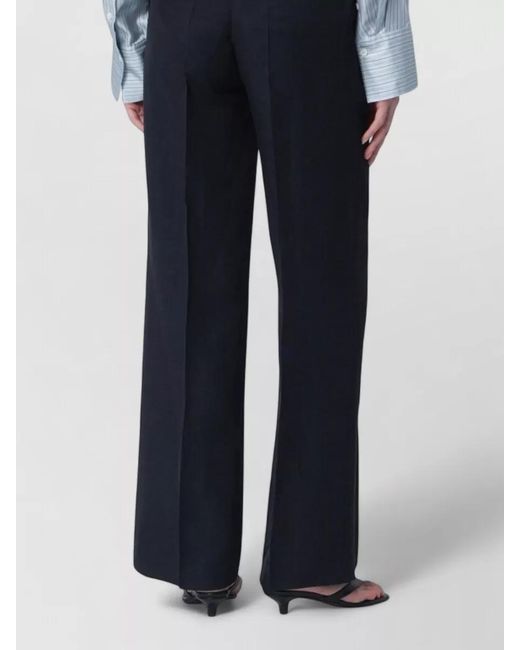 P.A.R.O.S.H. Blue Viscose Wide-Leg Trousers