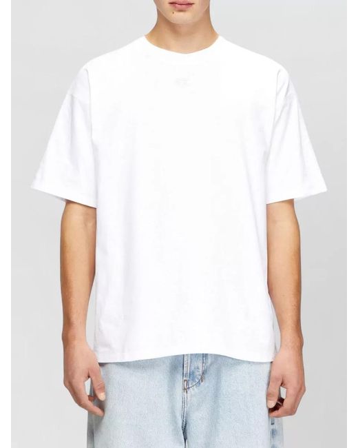 DIESEL White Cotton Relaxed-Fit Crew-Neck Short-Sleeve T-Shirt for men