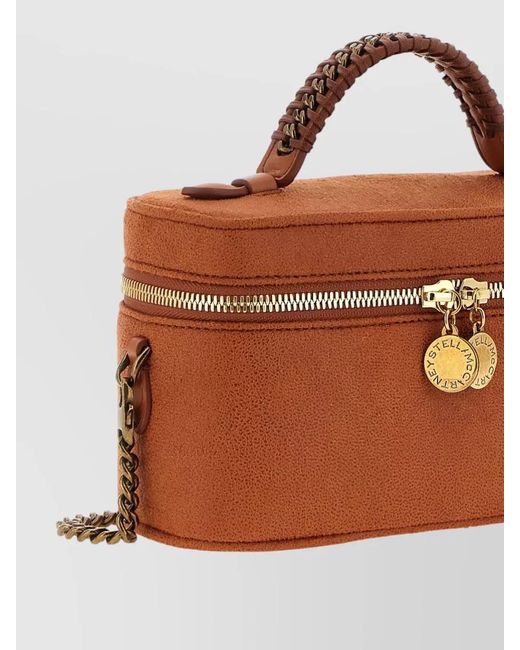 Stella McCartney Brown Vanity Falabella Crossbody Clutch Bag Chain