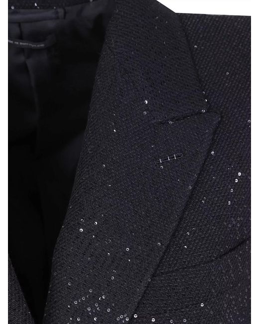 Tom Ford Black Double Breasted Coat