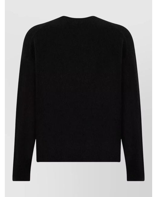 Represent Black Alpaca Wool Crew Neck Logo Sweater for men