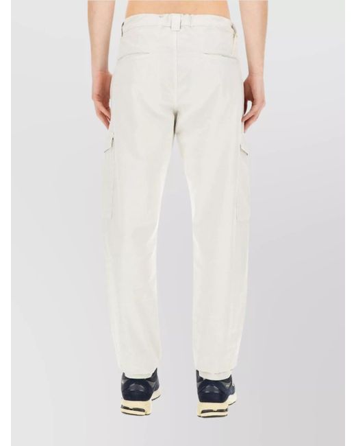 Aspesi White Cotton Straight-Leg Trousers for men