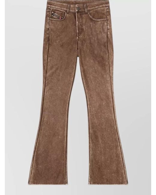 DIESEL Natural Flared Denim Trousers Belt Loops Five Pocket