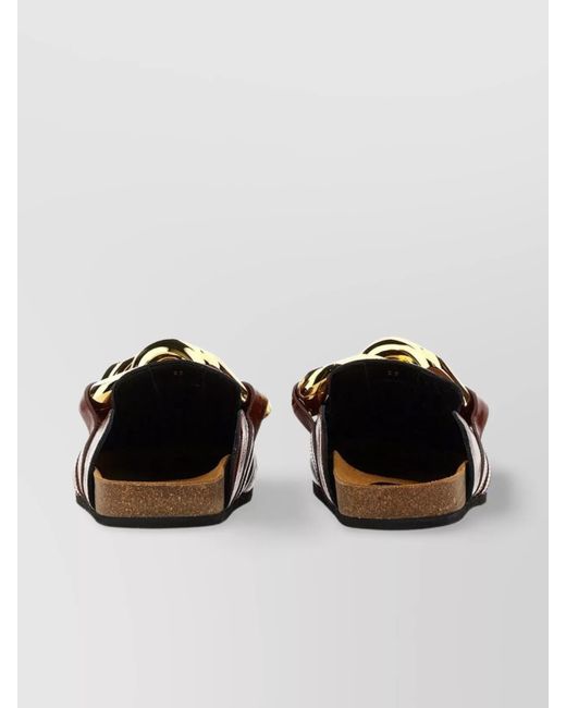 J.W. Anderson Brown Chain Detail Flat Sole Mules