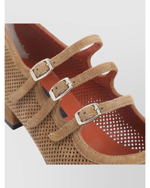 CAREL PARIS Brown Ariana Split Suede Mary Jane Pumps
