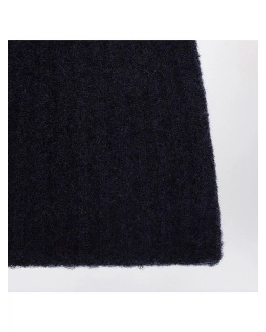 Roberto Collina Blue Cashmere Ribbed Beanie