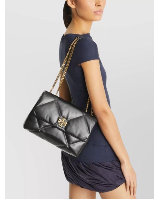 Tory Burch Black Kira Quilted Leather Shoulder Bag