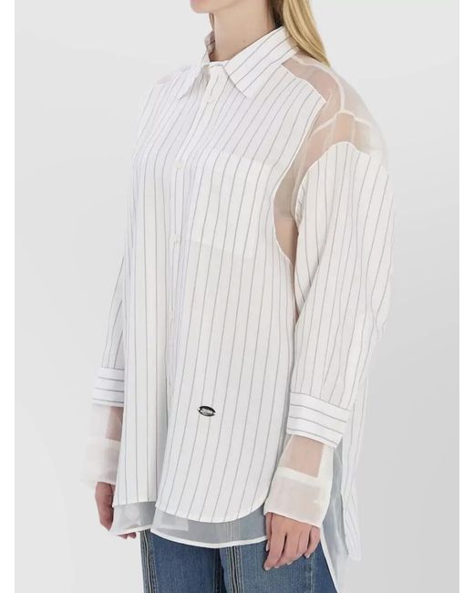 Jean Paul Gaultier White Pinstripe Shirt