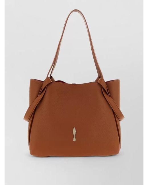 Christian Louboutin Brown Bettina Small Shoulder Shopping Bag Knot