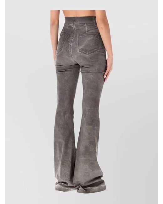 Rick Owens Gray Bolan Bootcut High Waist Denim Jeans