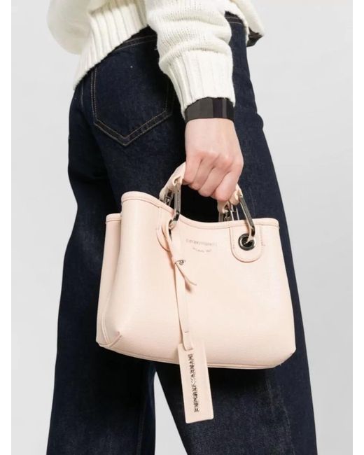 Emporio Armani Pink Myea Xsmall Tote Bag Detachable Strap
