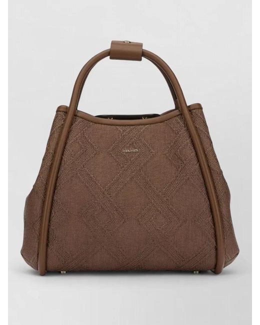 Max Mara Brown Marine Medium Bucket Bag Top Handles