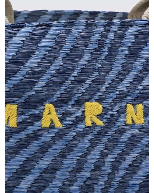 Marni Blue Fabric Tote Bag