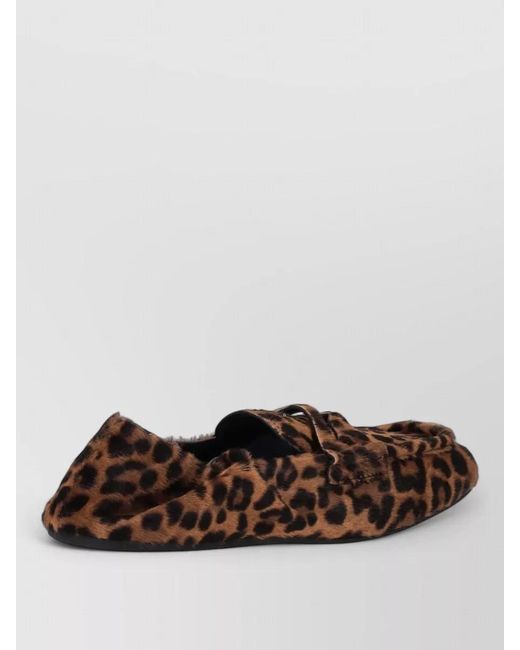 Miu Miu White Leopard-Print Loafers