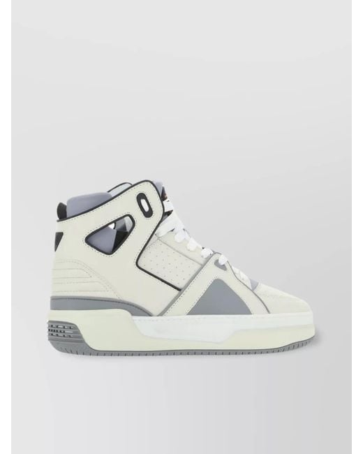 Just Don Metallic Leather High-Top Sneakers for men