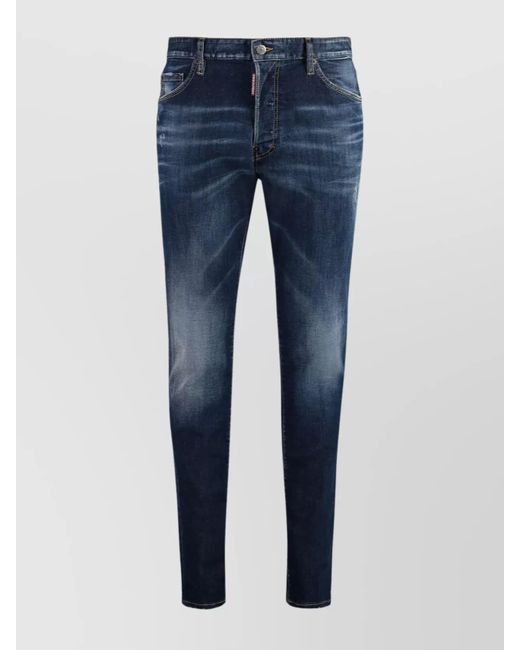 DSquared² Blue Stylish Faded Denim Trousers With Belt Loops for men