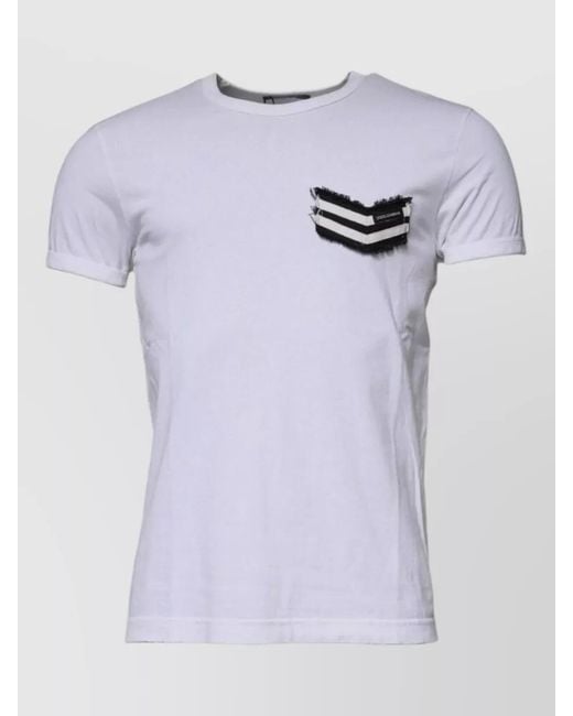 Dolce & Gabbana Blue Crew Neck Short Sleeve Chevron Pocket T-Shirt for men