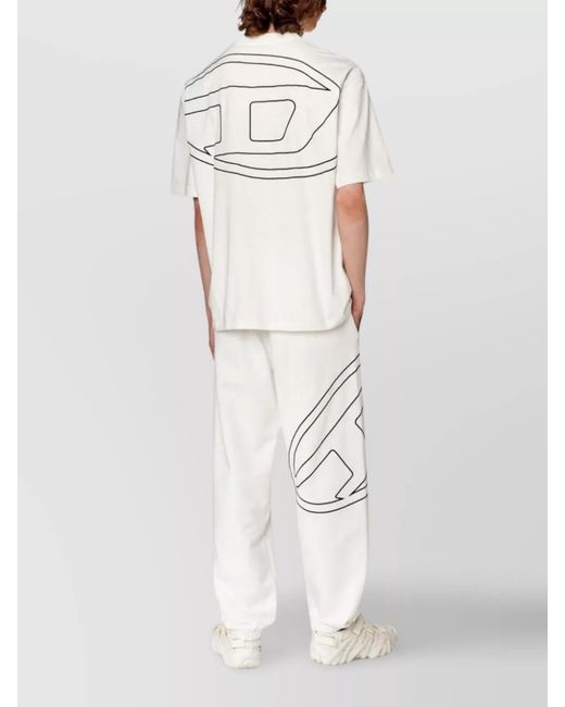 DIESEL White Cotton Loose-Fit T-Shirt for men