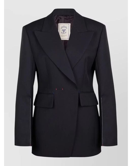 Seafarer Blue Gilda Tailored Jacket Back Vent Lapels