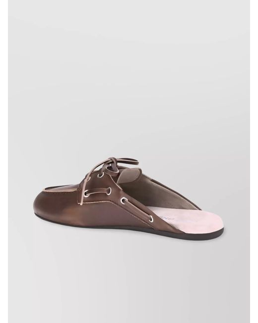 Miu Miu Brown Leather Flat Mules