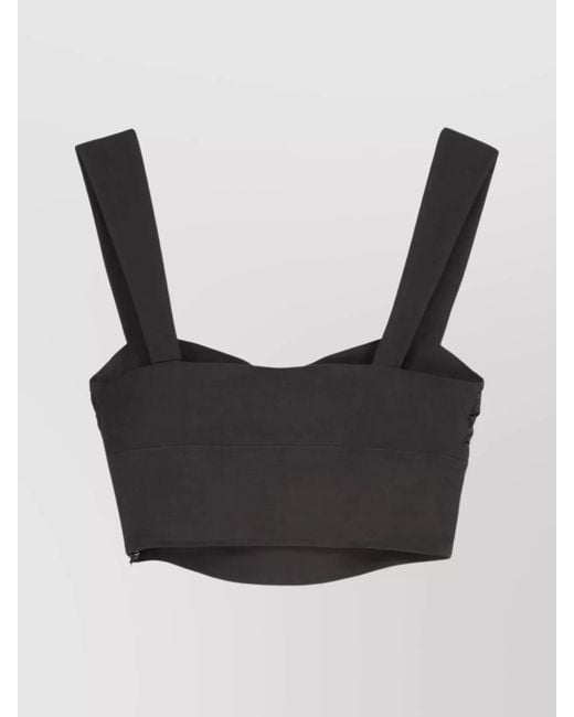 Pinko Black Journey Cropped Button Detail Top