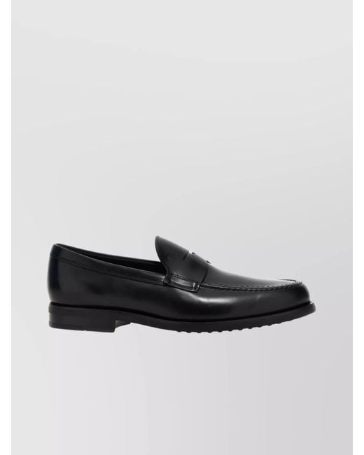 Tod's Black Leather Loafers for men