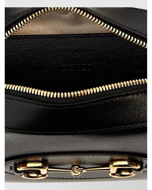 Gucci Black Horsebit 1955 Small Leather Crossbody Bag