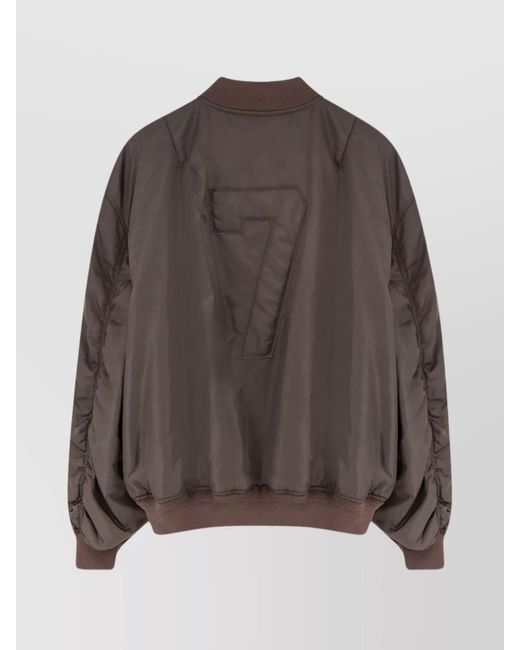 Ih Nom Uh Nit Brown Nylon Padded Bomber Jacket for men