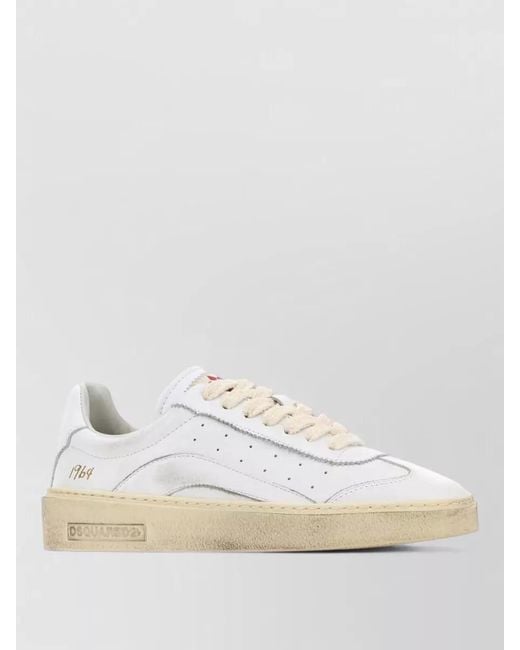 DSquared² White Leather Low-Top Sneakers