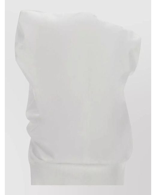 Sacai White Asymmetric Sleeveless Blouse