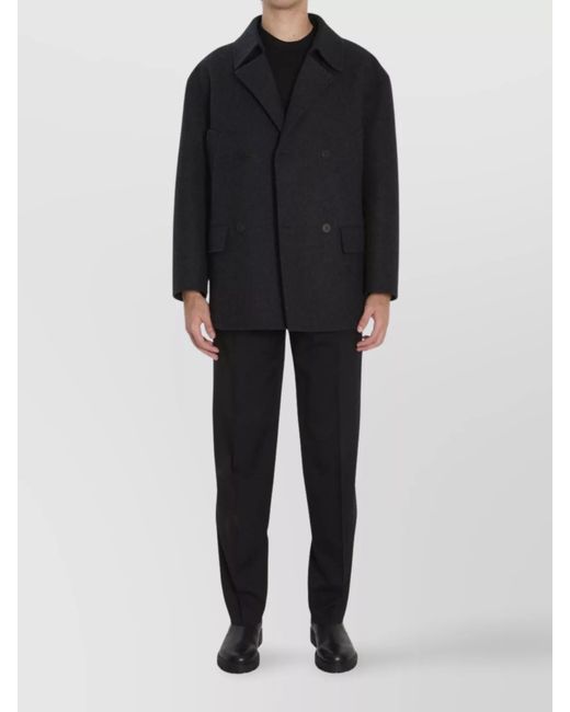 Fendi Black Wool Peacoat for men