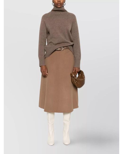 Max Mara Brown Cashmere Wool Turtleneck Sweater
