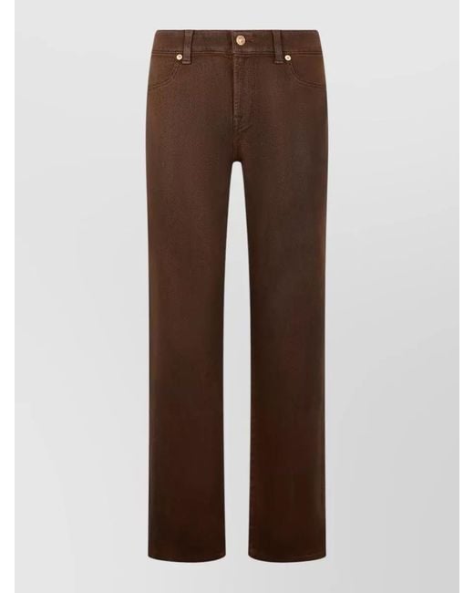 7 For All Mankind Brown Straight Leg Mid Rise Denim Jeans