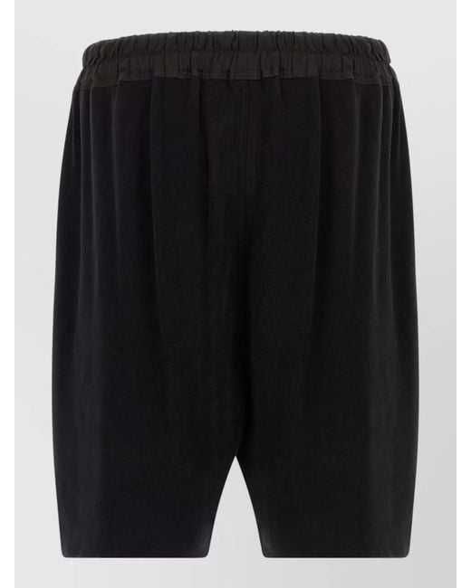 Rick Owens Black Boxer Style Bermuda Shorts Relaxed Cut for men