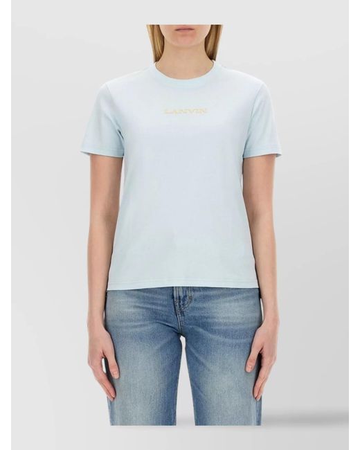 Lanvin Blue Regular-Fit Logo T-Shirt