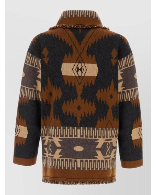 Alanui Multicolor Cashmere Icon Cardigan Shawl Collar Fringe for men