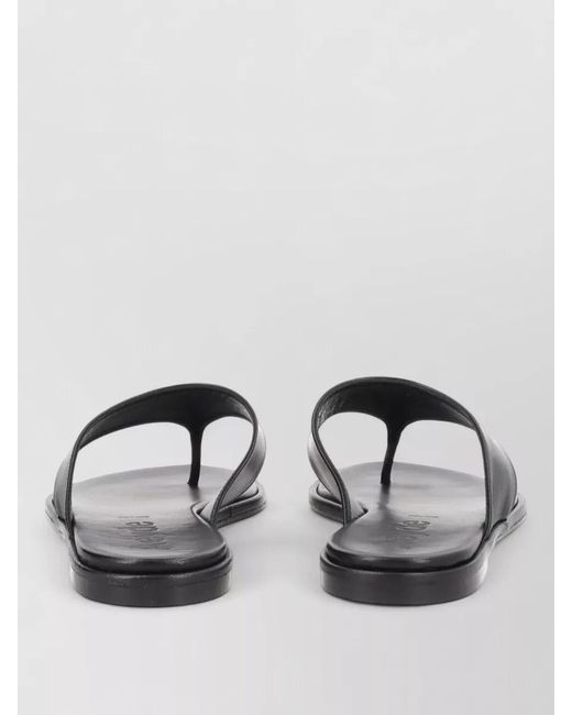 Aeyde Gray Leather Thong Sandal Flat Sole Design