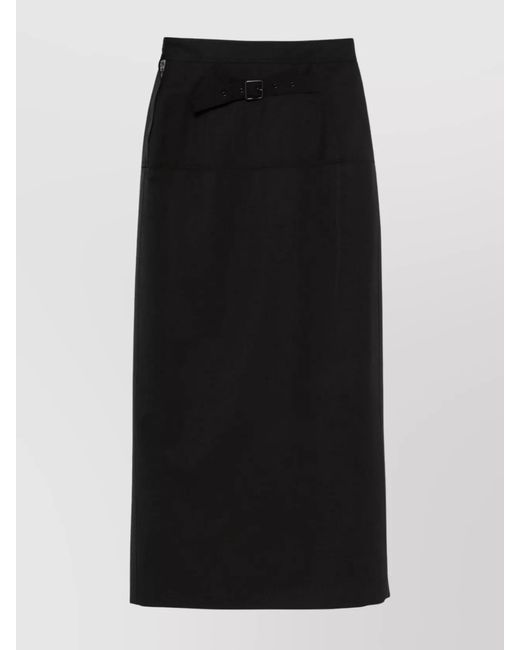 Lemaire Black High-Rise Midi Skirt