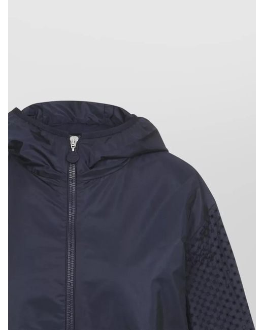 Moncler Blue Zelkova Hooded Jacket Balloon Sleeves