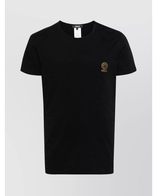 Versace Black Logo-Print Cotton Jersey T-Shirt 2-Pack for men