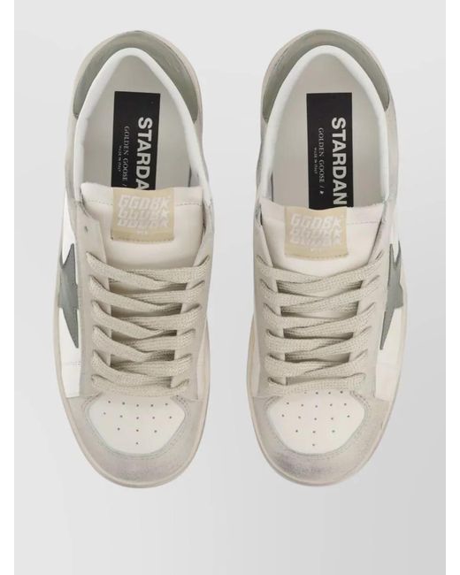 Golden Goose Deluxe Brand Natural Sneakers Contrast Star Patch Perforated Toe Box