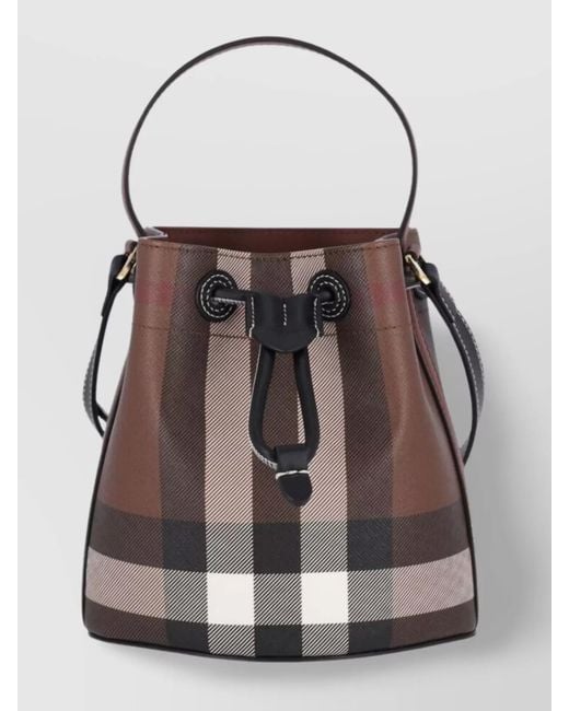 Burberry Multicolor Check Mini Canvas Bucket Bag