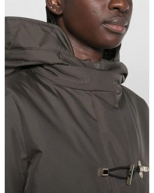Fay Gray Quilted Hooded Parka Jacket