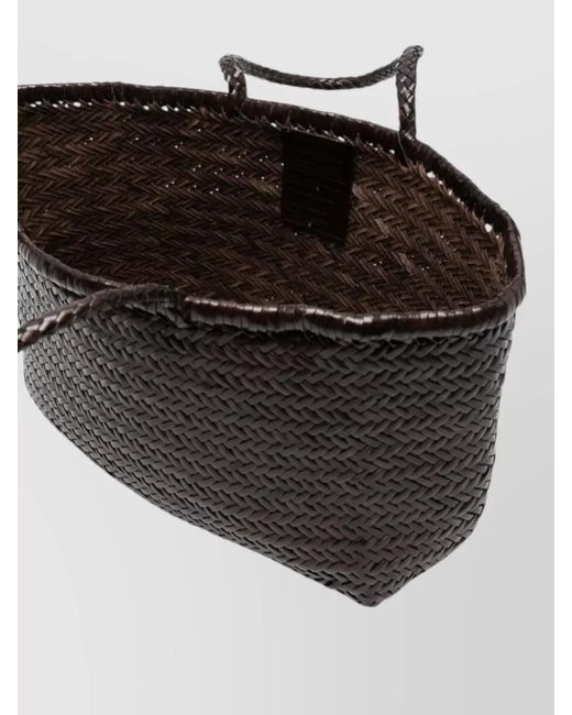 Dragon Diffusion Black Woven Beach Bag Tote Two Top Handles